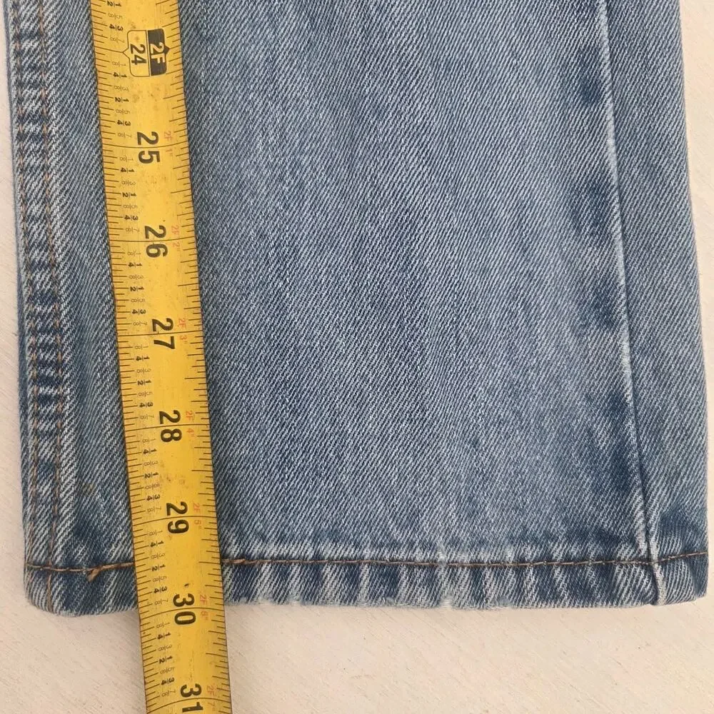 Levis 505 Jeans Mens 31x30 Blue Straight Leg Medium Wash Denim Pants Distressed